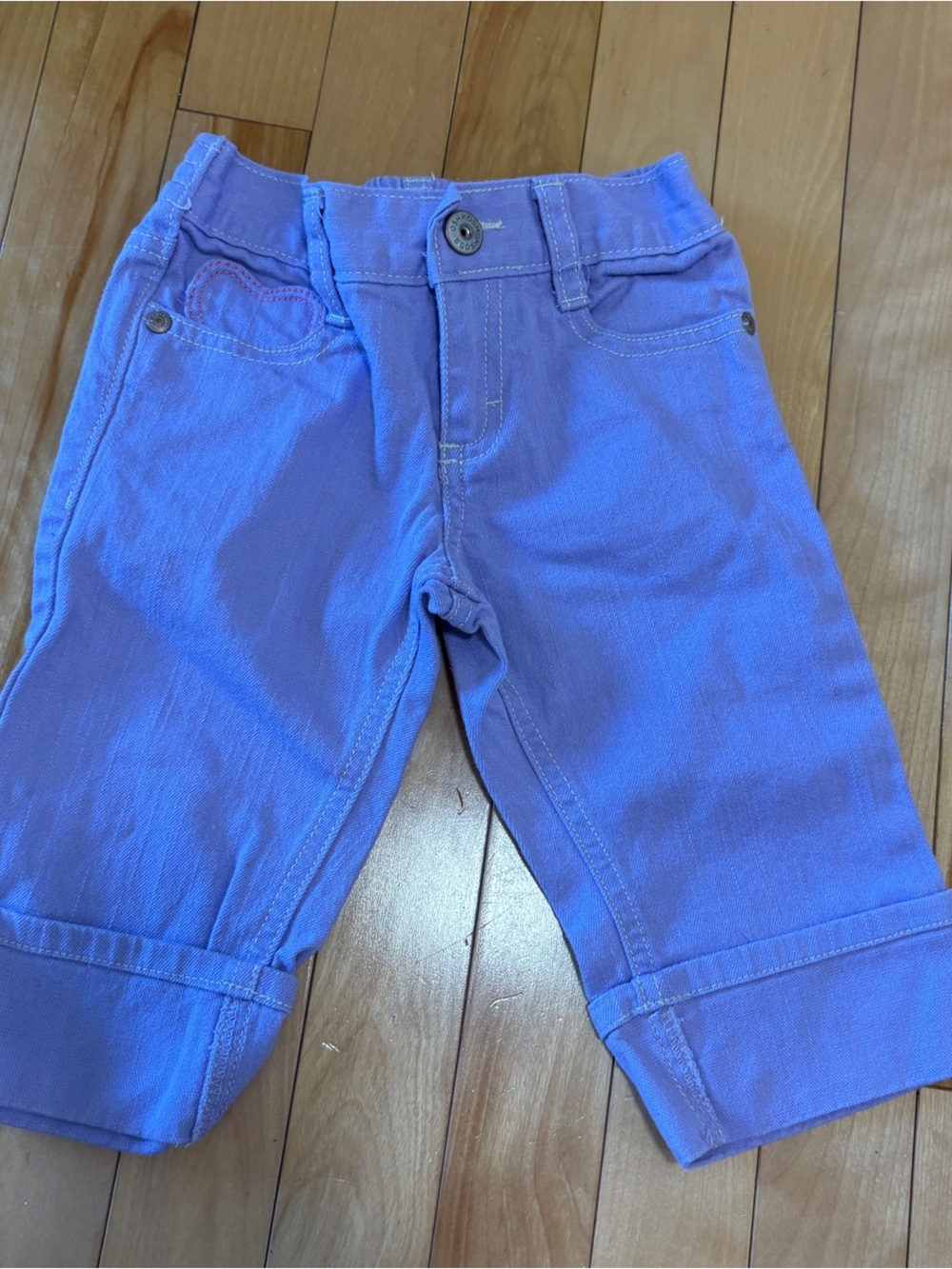 Vintage Y2K Oshkosh B'gosh Purple Pants Baby Size 3T Toddler Embroidered Hearts